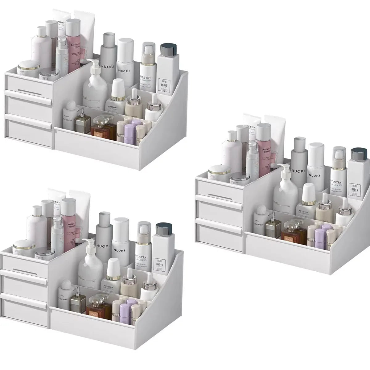 1pc White Drawer Makeup Box