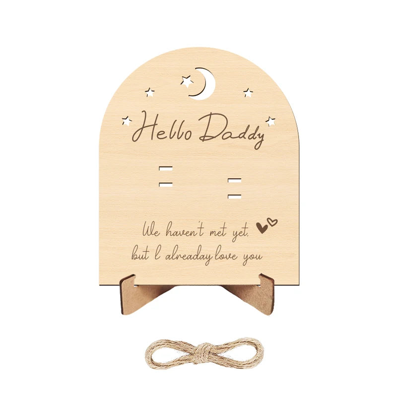 YOMDID Pregnancy Announcement Sign Photobooth Props Wooden Pregnancy Test Pregnancy Reveal Photobooth Prop Dad Father's Day Gift