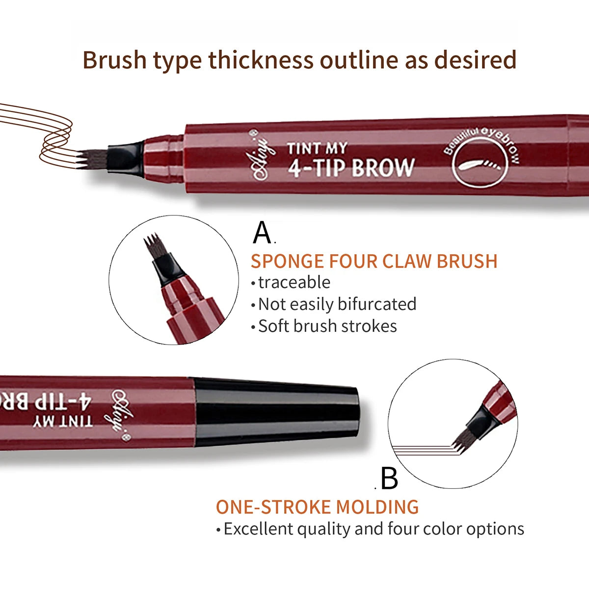 4 fork microblading waterproof eyebrow pencil
