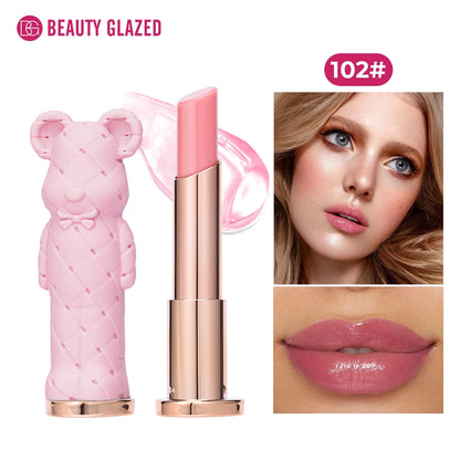 Beauty Glazed Bear Moisturizing Lipstick, Colored Lip Balm, Nourishing Lip Stick, Easy to Color, Watery
