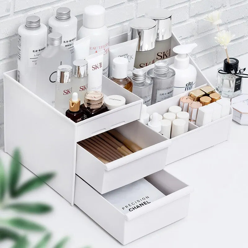 1pc White Drawer Makeup Box