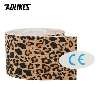 AOLIKES Kinesiology Tape Cotton 5CM With Prints Sports Accessory Elastoplast Waterproof for Muscle Support Pain Relief