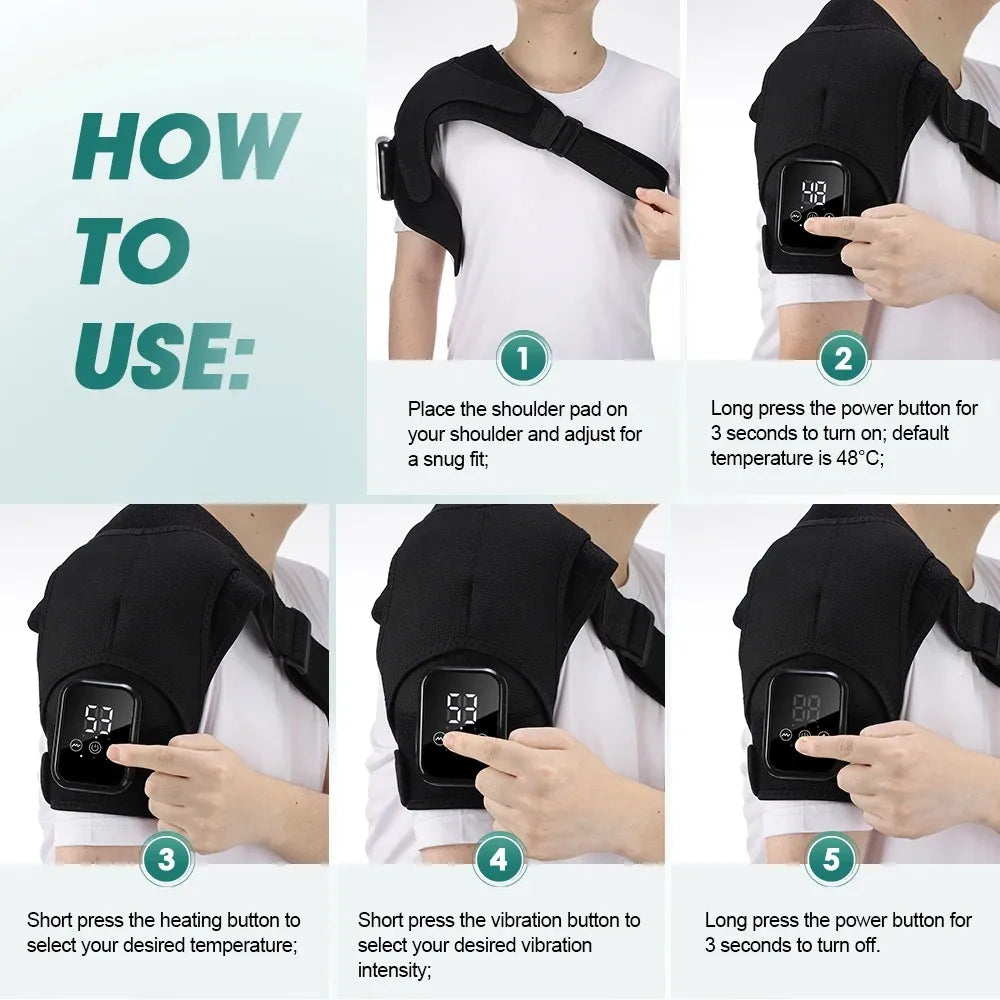 1 Shoulder Massager, Vibrating Shoulder Support, Shoulder Massage Support Belt, Arm Muscle Relaxation Belt