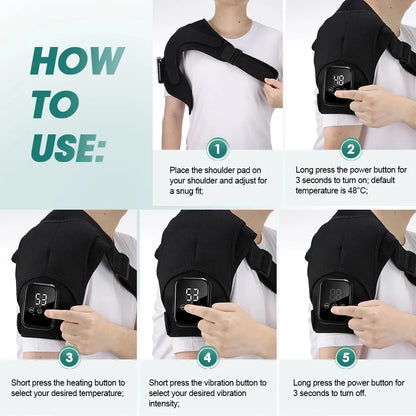 1 Shoulder Massager, Vibrating Shoulder Support, Shoulder Massage Support Belt, Arm Muscle Relaxation Belt