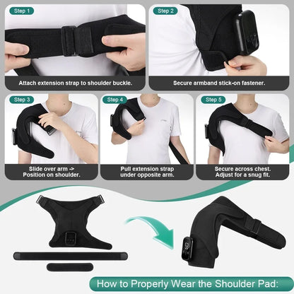 1 Shoulder Massager, Vibrating Shoulder Support, Shoulder Massage Support Belt, Arm Muscle Relaxation Belt
