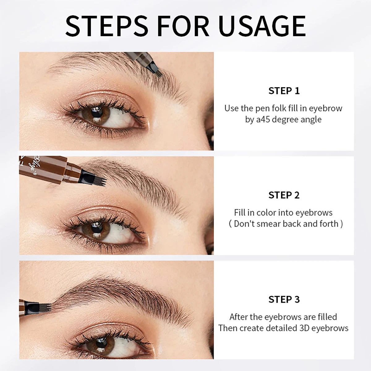 4 fork microblading waterproof eyebrow pencil
