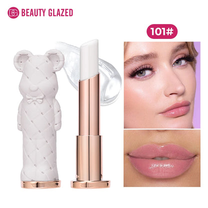 Beauty Glazed Bear Moisturizing Lipstick, Colored Lip Balm, Nourishing Lip Stick, Easy to Color, Watery