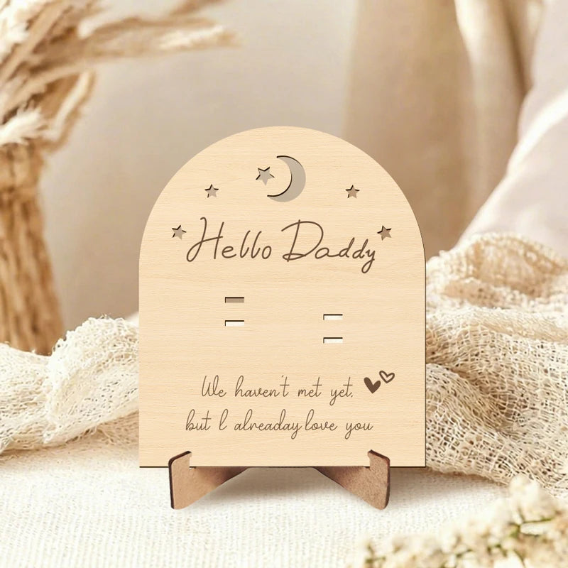 YOMDID Pregnancy Announcement Sign Photobooth Props Wooden Pregnancy Test Pregnancy Reveal Photobooth Prop Dad Father's Day Gift