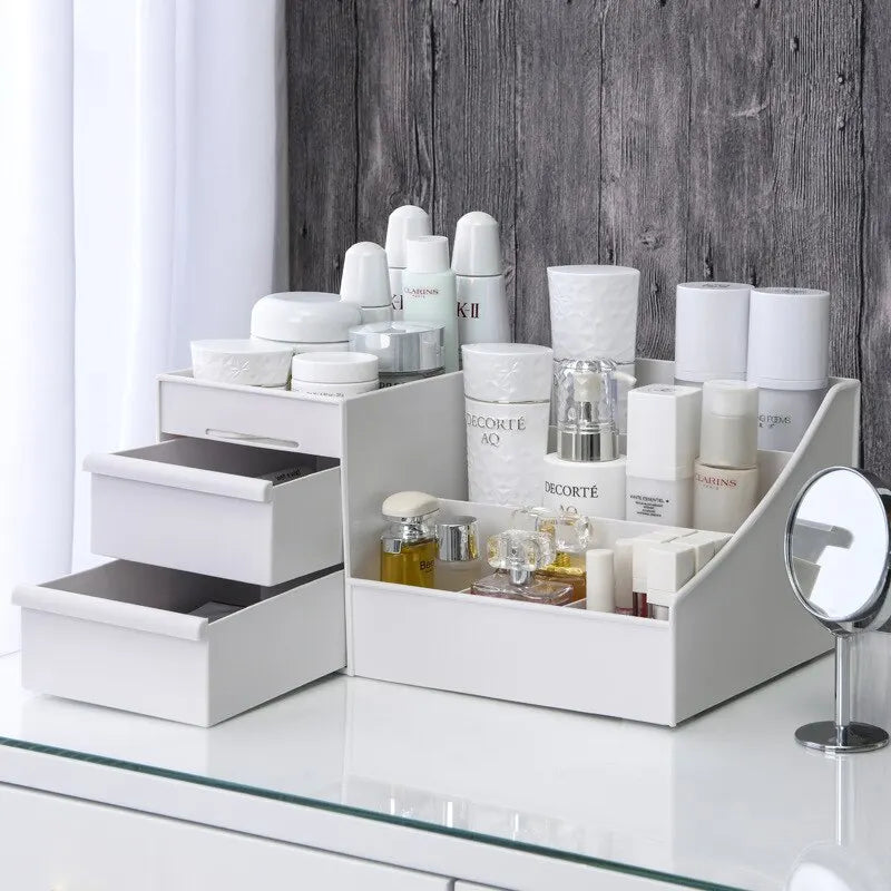 1pc White Drawer Makeup Box