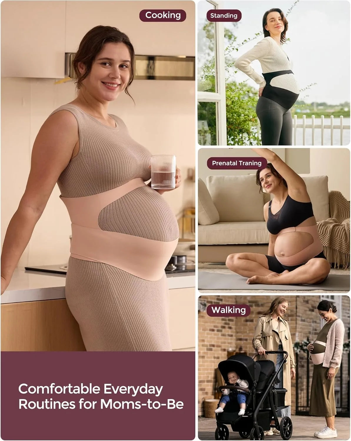Pregnancy Belly Band, CozySupport Ergonest Maternity Belly Band, Invisible Pregnancy Belt