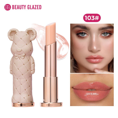Beauty Glazed Bear Moisturizing Lipstick, Colored Lip Balm, Nourishing Lip Stick, Easy to Color, Watery