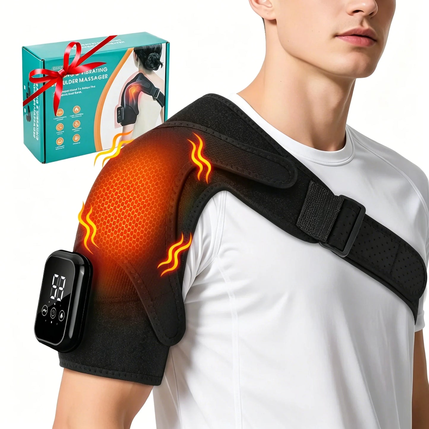1 Shoulder Massager, Vibrating Shoulder Support, Shoulder Massage Support Belt, Arm Muscle Relaxation Belt
